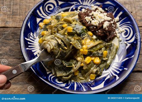 Poblano Pepper Rajas With Cream Sauce Mexican Food Stock Image Image