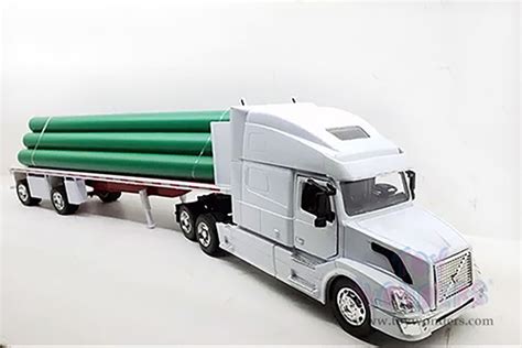 New Ray Long Haul Trucker Volvo Vn Flatbed Trailer With Long