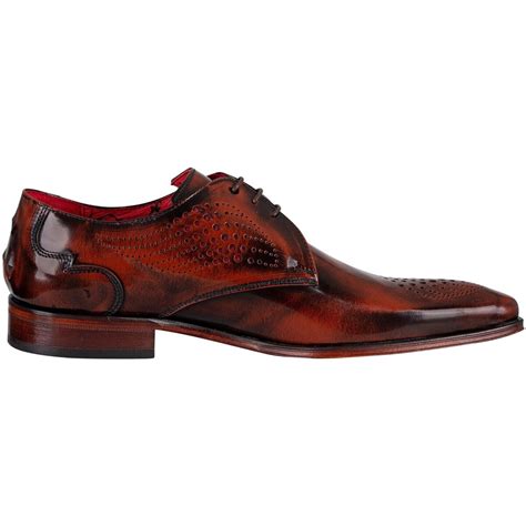 Jeffery West Derby Brogue Polierte Lederschuhe Braun Schuhe Derby