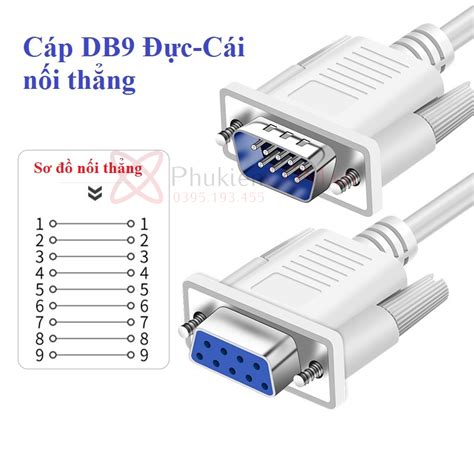 Dây Cáp DB9 RS232 Đực Cái Nối Thẳng Dài Từ 1M đến 30M Phukiencom