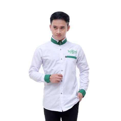 Jual Kemeja Koko NU Doble Kerah Kerah Dobel Baju Koko NU Bordir