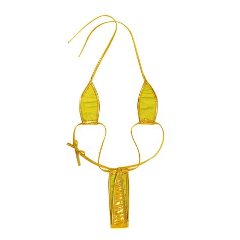 Women One Piece Shiny See Through Micro Mini Bikini Swimsuit Adult Female Swimming Suit Woman G