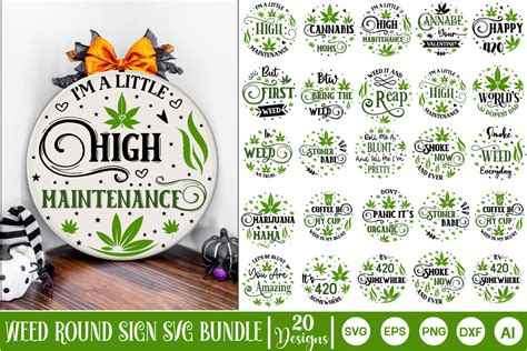 Weed Round Sign SVG Bundle Graphic By GraphicPicker Creative Fabrica