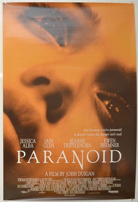 Paranoid Original Cinema Movie Poster From British