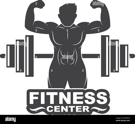 Bodybuilder Fitness Gym Icon Logo Badge Vector Illustration Design