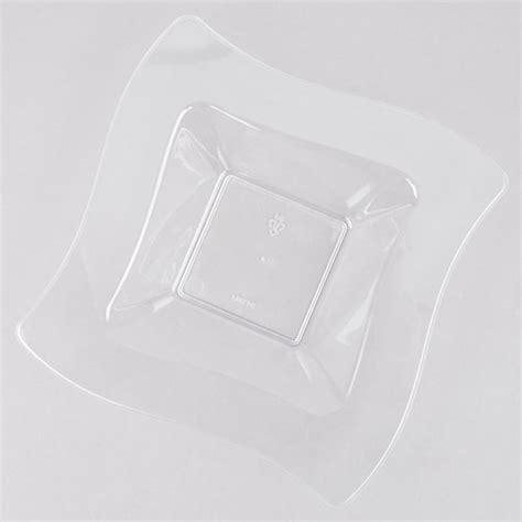 Fineline Settings 105 CL Wavetrends Clear Square Plastic Bowl 5 Oz