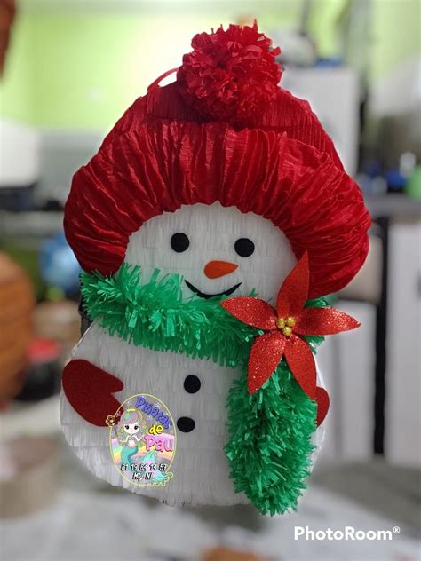 Piñata navideña muñeco de nieve Artofit