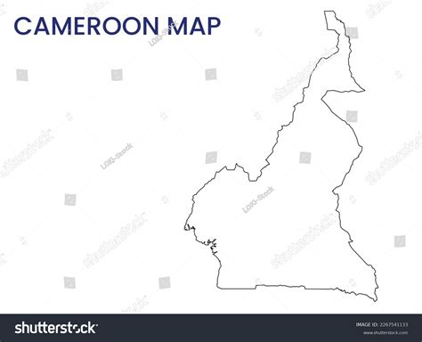 High Detailed Map Cameroon Outline Map Stock Vector Royalty Free