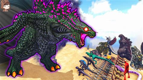 Evolved Shin Godzilla VS Modded Dinosaurs Kaiju ARK Mod Battle