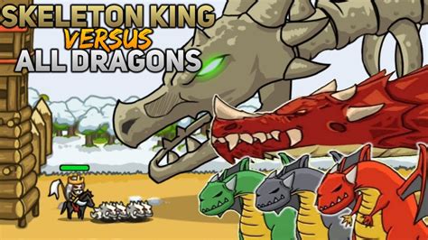 SKELETON KING Versus ALL DRAGONS GROW CASTLE YouTube