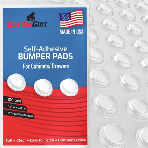 Pack Self Stick Usa Made Cabinet Door Bumpers Diameter