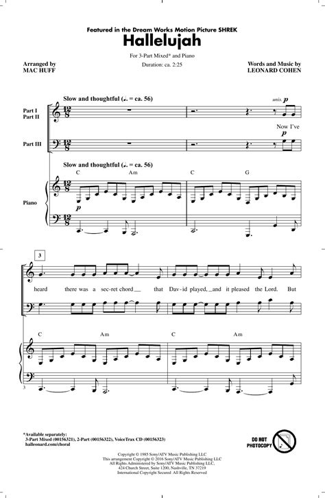 Hallelujah Sheet Music Direct