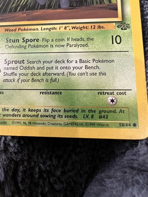 Oddish 58 64 1st Edition NM Near Mint Jungle WOTC Pokemon Card Ships