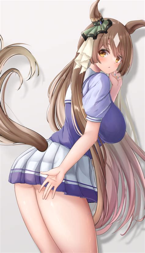 Long Hair Brunette Big Boobs Anime Anime Girls Uma Musume Pretty