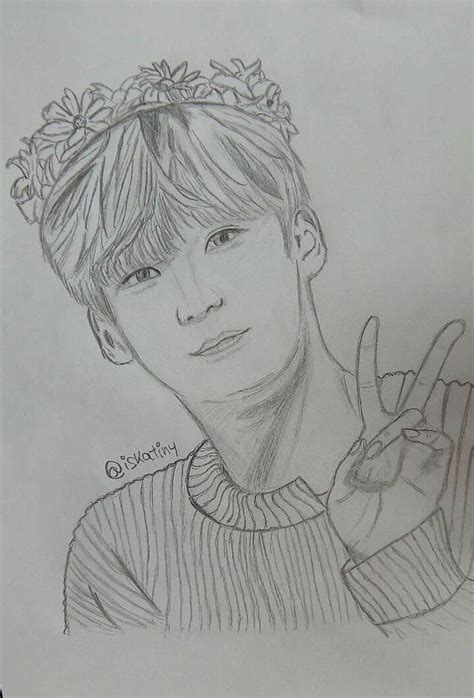 Yunho Pencil Fanart Ateez By Iskatiny On Deviantart Outline Art Art