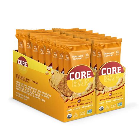 Core Organic Refrigerated Plant Based Protein Bars Low