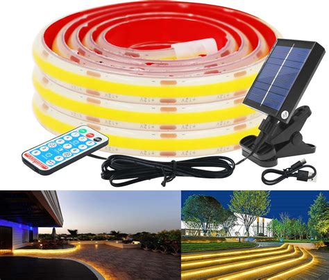 Amazon KISUFU 12V COB LED Strip Light With Solar Panel 320LEDs M