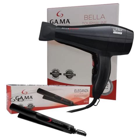 Kit Gama Secador Bella Tourmaline W V Prancha Eleganza Plus