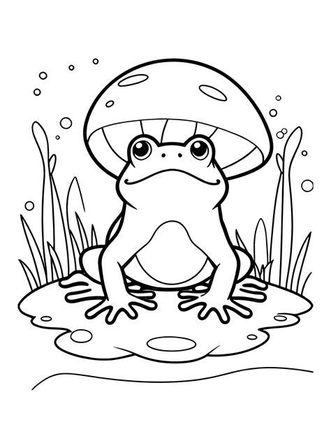 Premium Vector | Frog Coloring Page line art Illustration and vector art