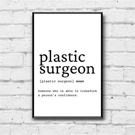 Plastic Surgeon Definition Wall Art Plastic Surgeon T Idea Plastic Surgeon Digital Print