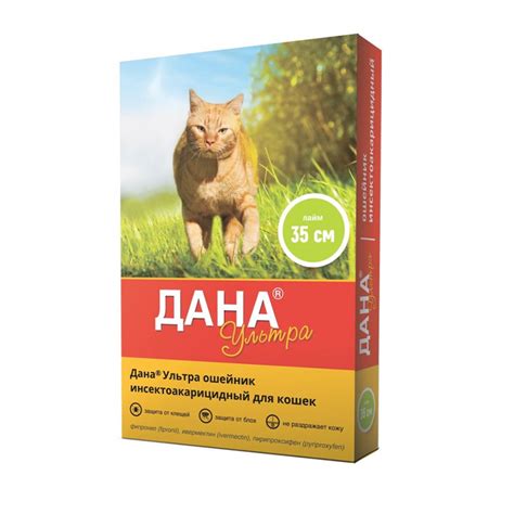 Ошейник Дана Ультра для кошек ЛАЙМ 35 см – купить за 300 руб | Фармавет ...