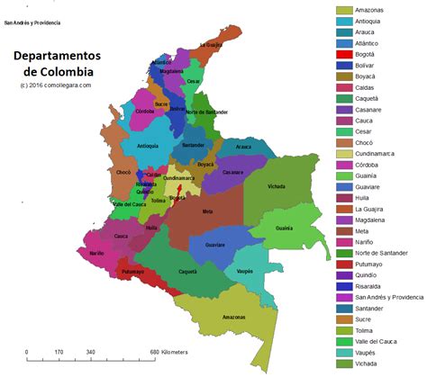 Mapa De Colombia Con Nombres Departamentos Y Capitales 【para Descargar