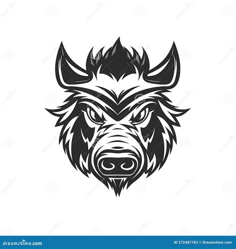 Head of Wild Boar Symbol Illustration. Generative AI Stock Illustration ...