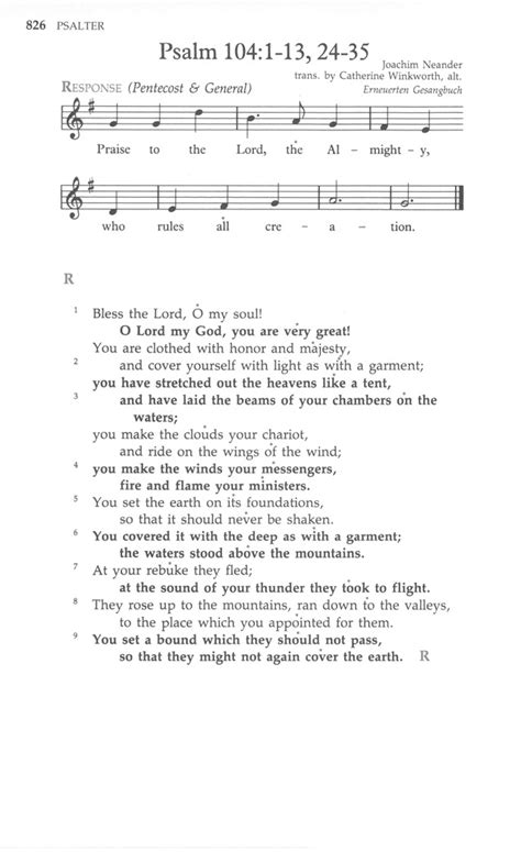 The United Methodist Hymnal 826 Praise To The Lord The Almighty