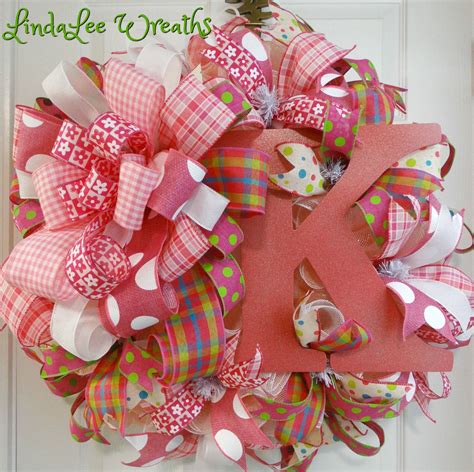 Nursery Monogram Wreath For Newborn Baby Kylee Designed By Lindalee