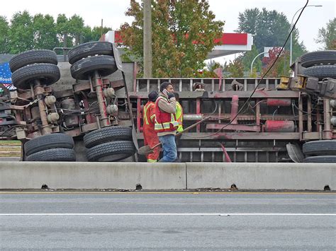 Video Glover Road Closed In Langley After Truck Flips Langley