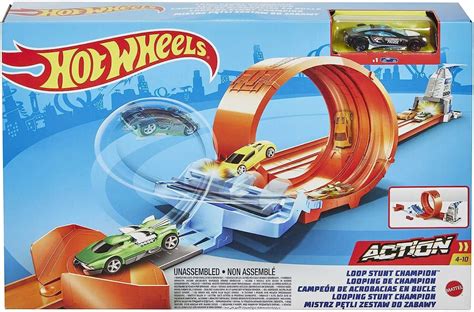 Hot Wheels Toy Car Track Set Loop Stunt Champion Dual Track Loop With