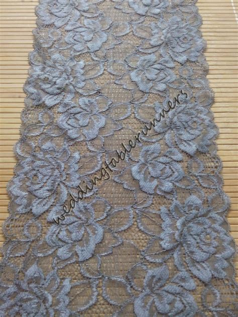 Grey Lace Table Runner Grey Wedding Decor Grey Weddings Etsy