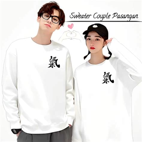 Baju Kaos Couple Pasangan Pacar Distro Logo Cn Trendy Lengan Panjang