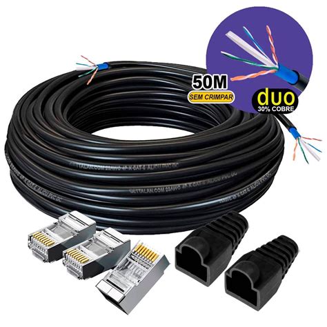 Cabo De Rede Cat6 Dupla Capa UTP Uso Externo 50 Metros Shopee Brasil