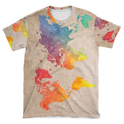 World Map Maps Aop T Shirt Tee Chief T Shirt