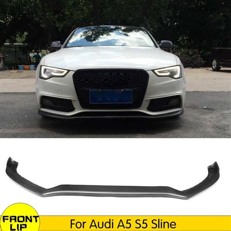 Carbon Fiber Front Bumper Lip Diffuser Apron For Audi A5 S5 S Line 2