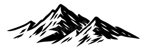 Mountain Logo. Minimalistic Mountains. Mountain Peaks. Black and White ...