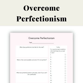 Overcome Perfectionism Worksheet Procrastination Productivity To