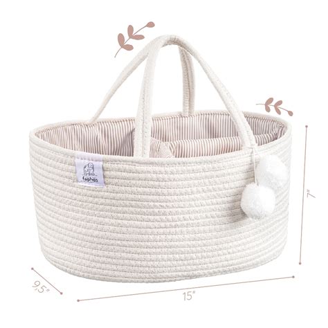 Fephas Cotton Rope Diaper Caddy Enlightened Baby