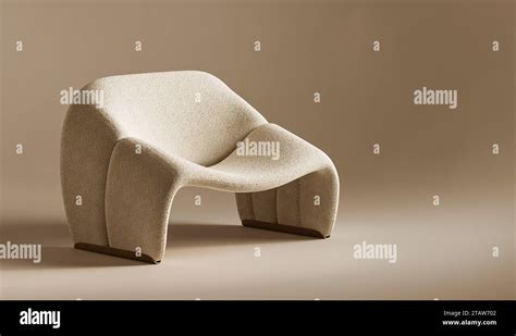 Modern artistry in furniture design. A 3d render sculptural chair with ...
