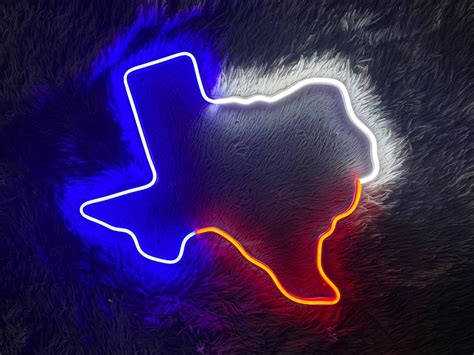 Texas Neon Sign Texas Map Neon Sign Texas State Neon Sign - Etsy