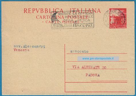 Cartolina Postale Lire Democratica Mezzo Secolo Di Repubblica