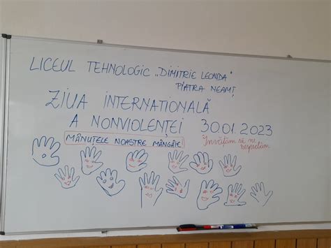 Ziua internationala a nonviolentei la LTDL 30 ianuarie 2023 marcată