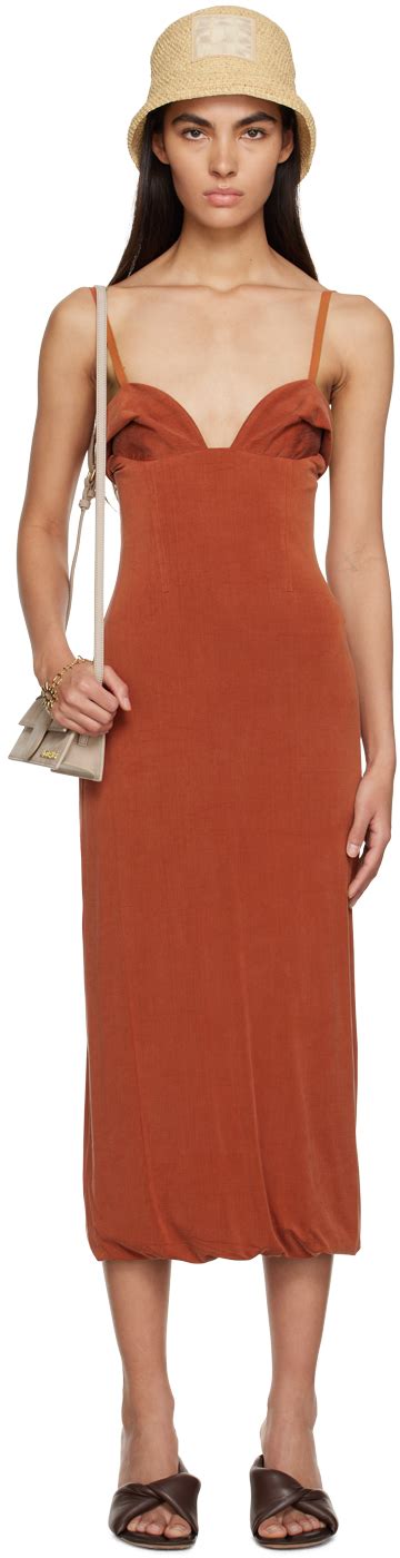 Orange Le Raphia La Robe Praia Midi Dress By Jacquemus On Sale