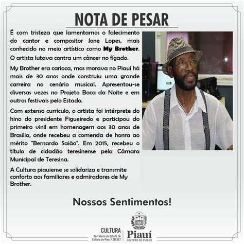 Cantor My Brother Morre Aos 70 Anos Vítima De Câncer Em Teresina Gp1