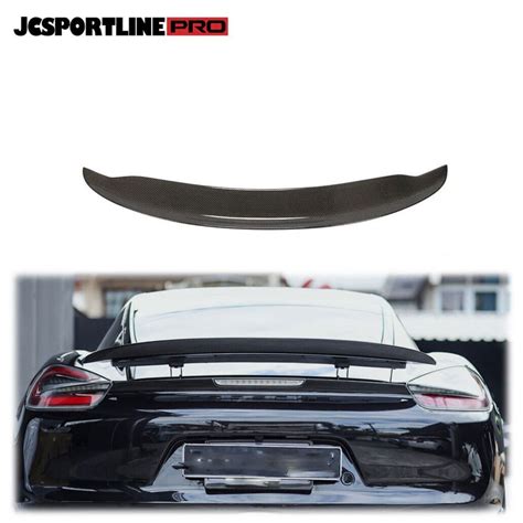 Real Carbon Rear Trunk Spoiler Wing For Porsche 981 Boxster Cayman Coupe 10 16 Shopee Malaysia