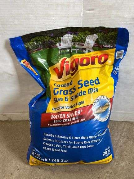 20 Lbs Of Vigoro Sun And Shade 8000 Sq Ft Grass Seed Mix Sealed Albrecht Auction Service