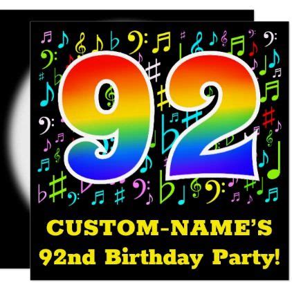 Nd Birthday Party Fun Music Symbols Rainbow Invitation Zazzle