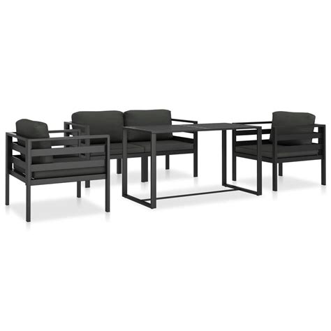 Buy Vidaxl 5 Piece Garden Sofa Set With Cushions Aluminium Anthracite