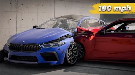 Bmw M8 Vs Mercedes Benz S63 Amg Coupe Realistic Crash Test Youtube